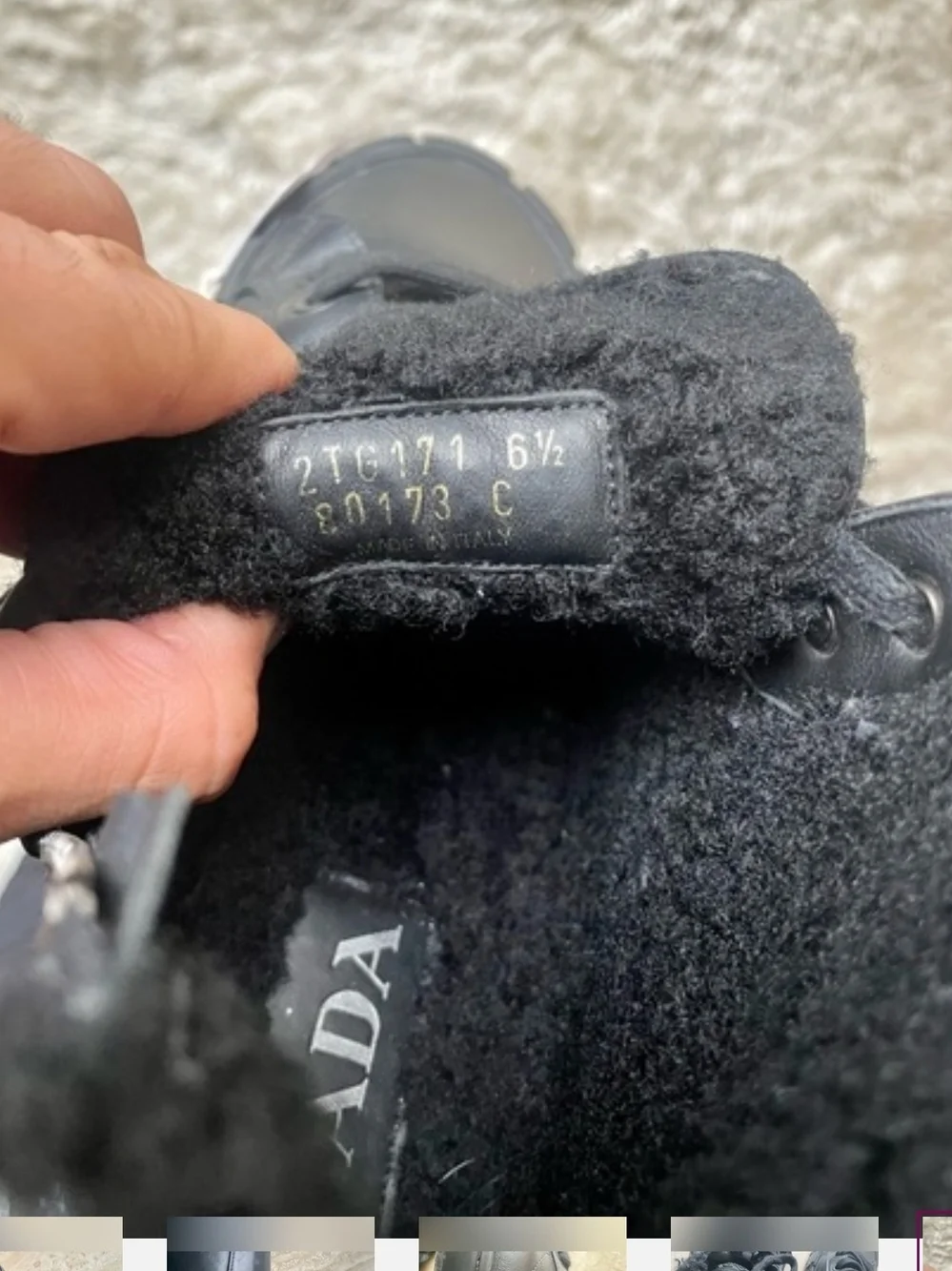 Prada Black Leather High-Top Sneakers with Rugged Sole - Picture 7 of 8